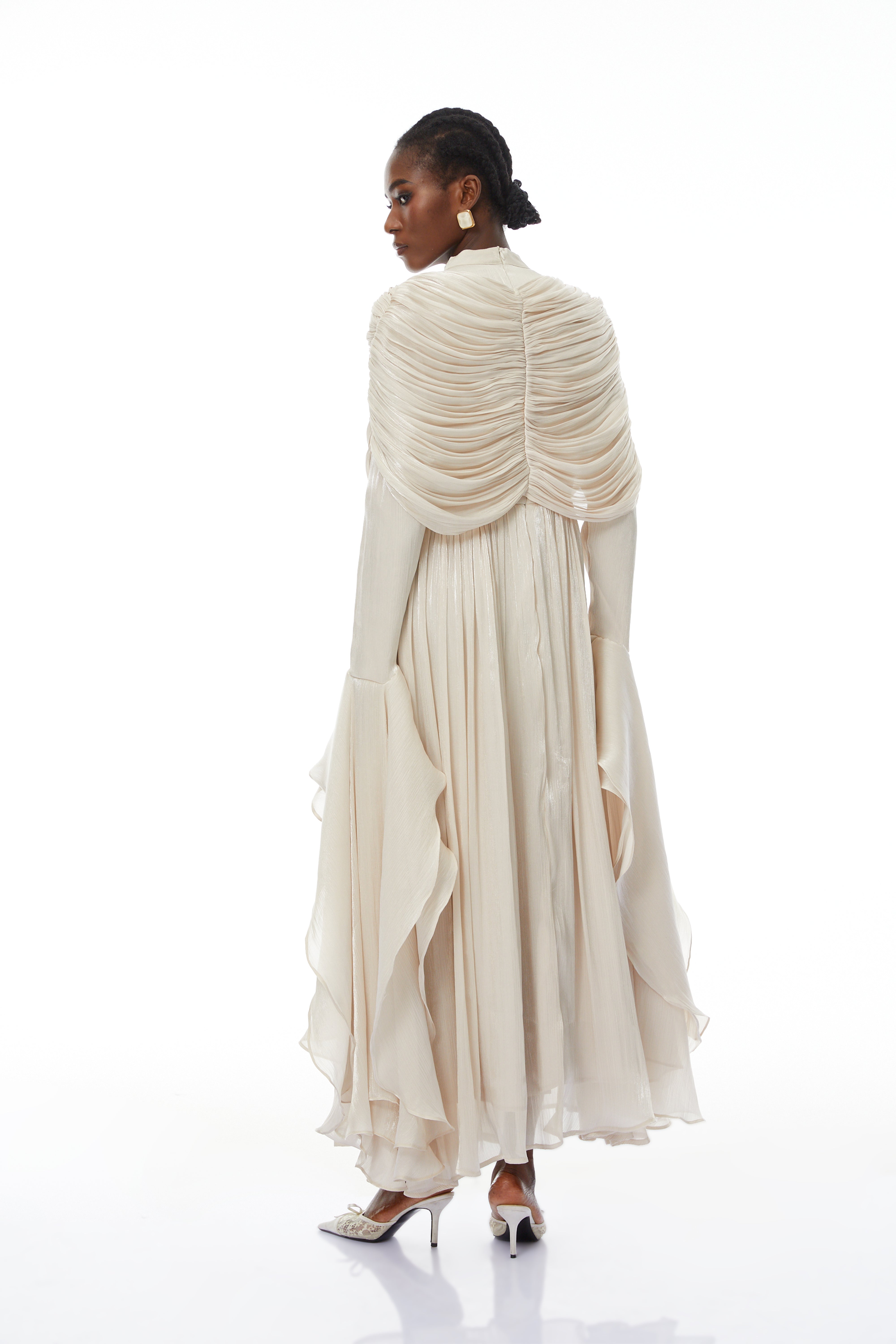 فستان ماكسي مكشكش