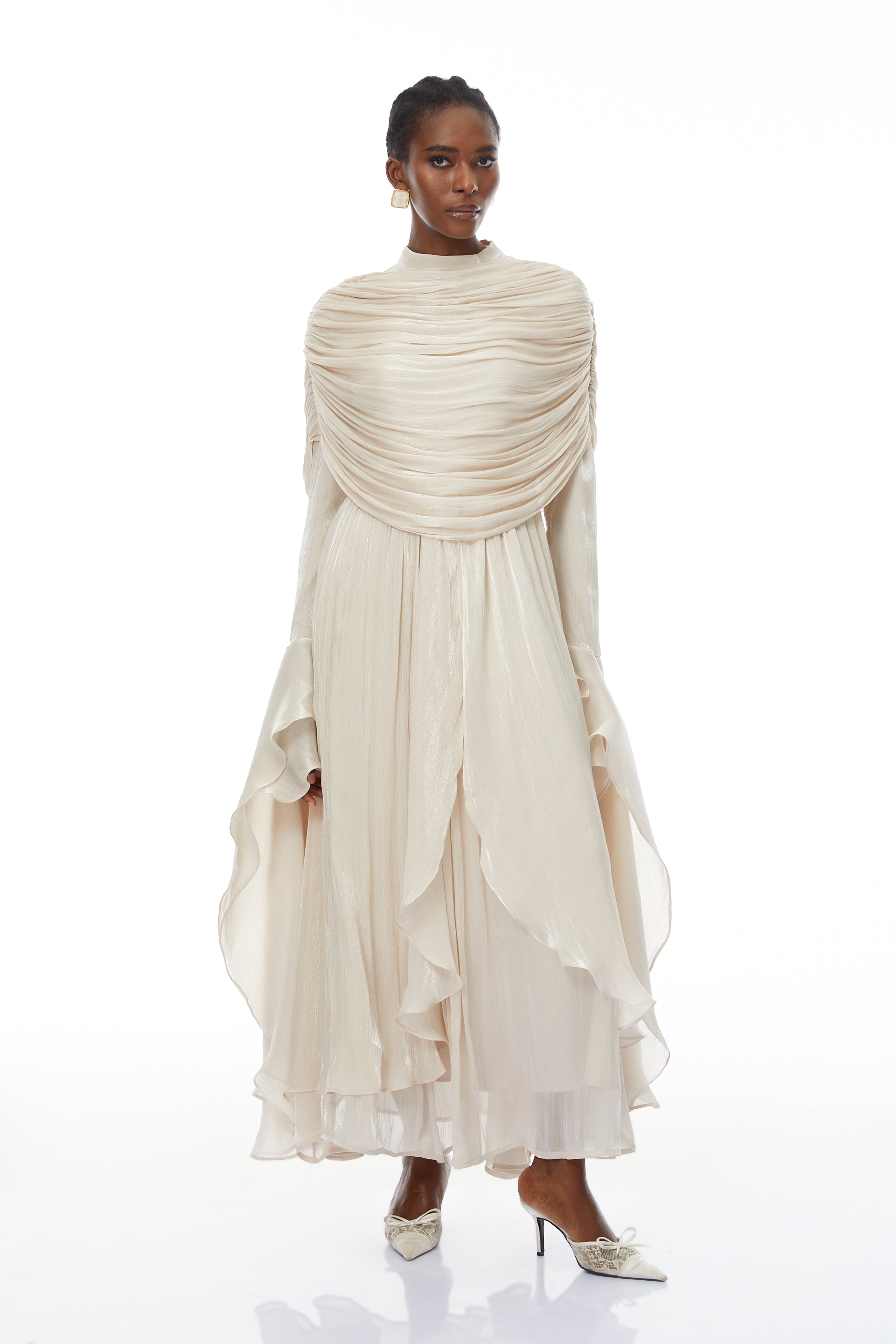 فستان ماكسي مكشكش