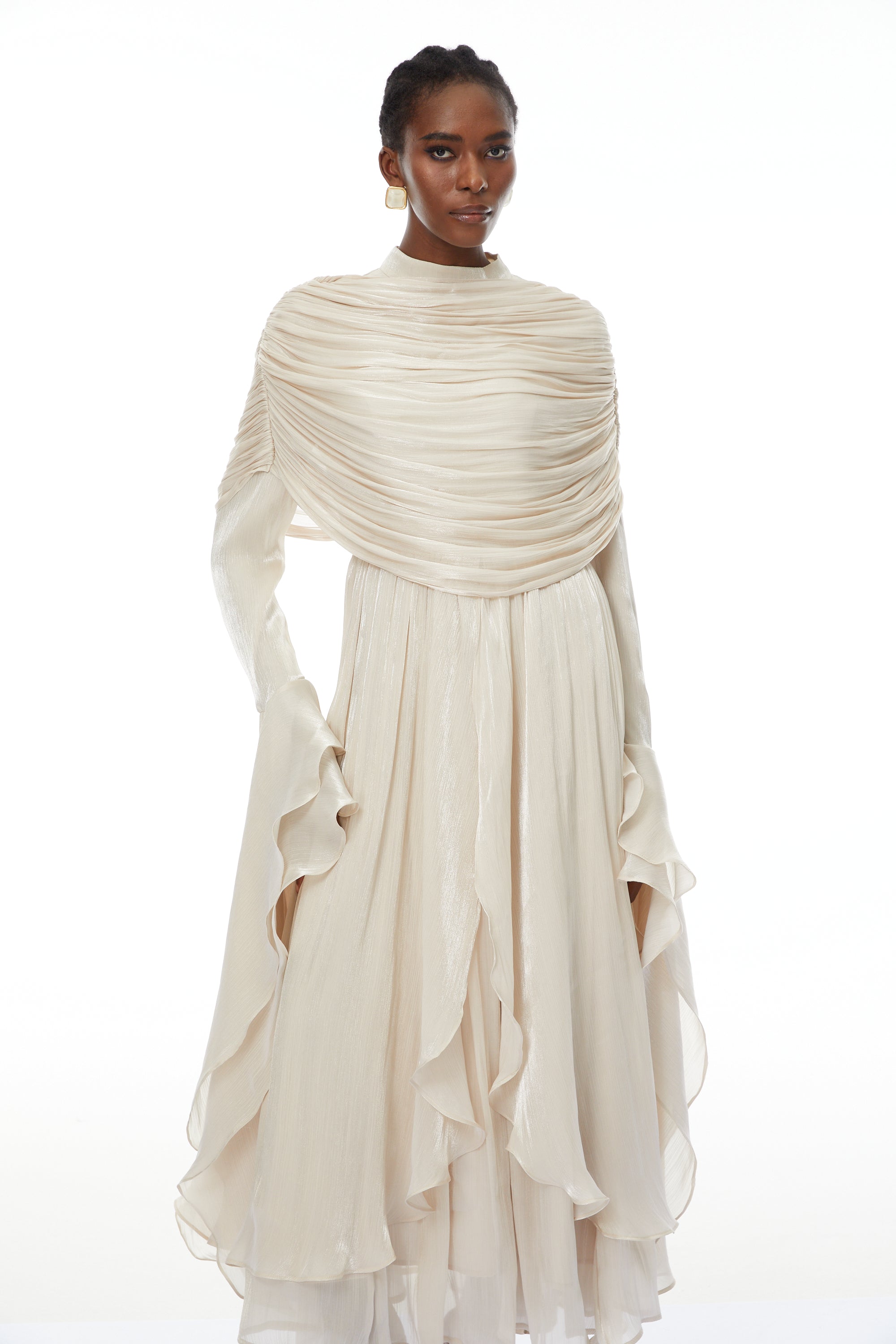 فستان ماكسي مكشكش