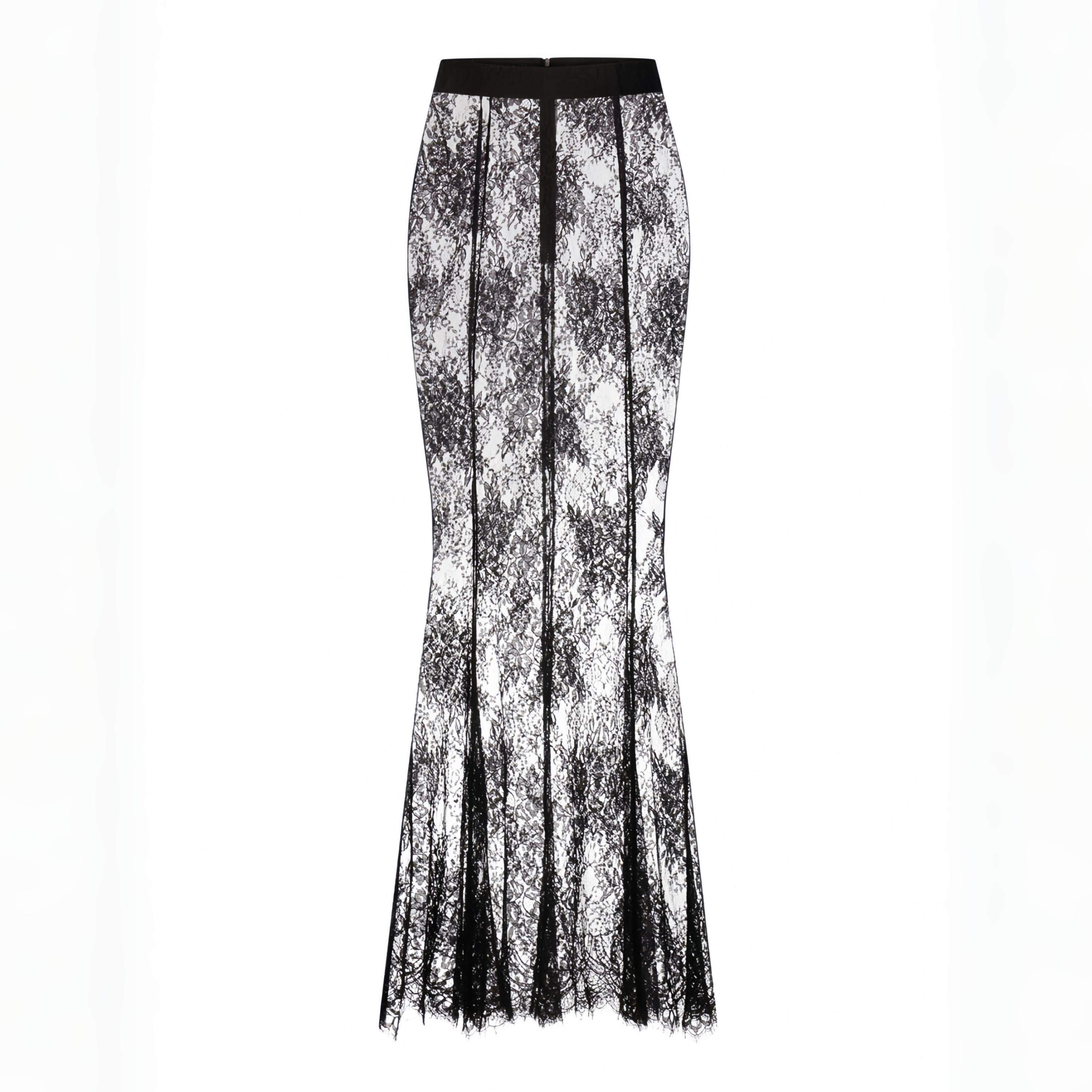 طقم سترة سوداء وتنورة دانتيل