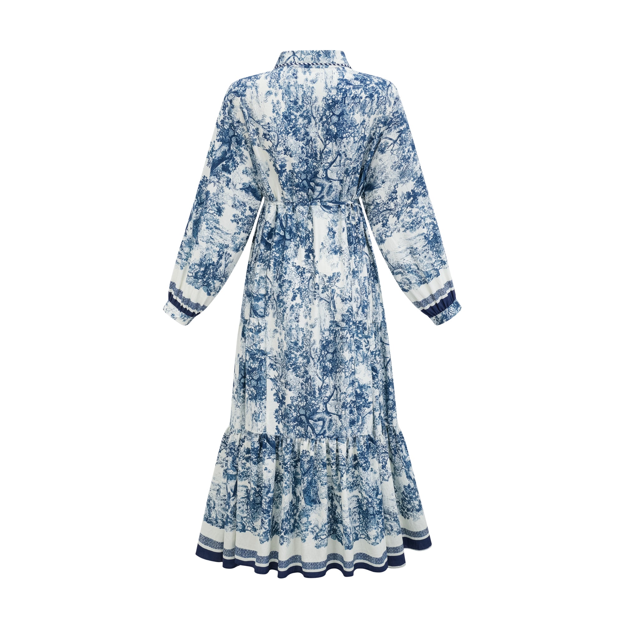 فستان ميدي بطبعة جرافيكية من Adélaïde باللون الأزرق (بيع نهائي - الولايات المتحدة فقط)