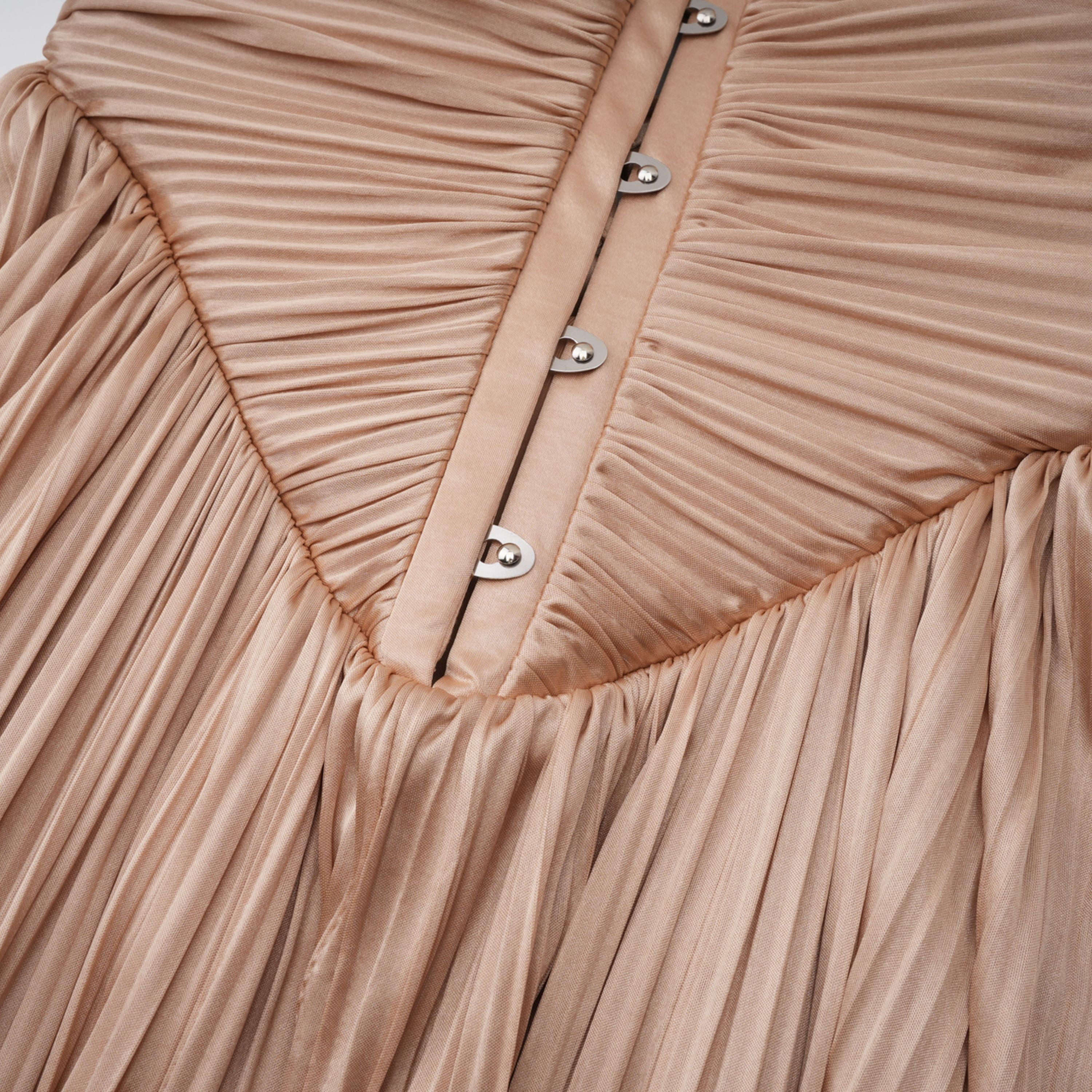 فستان ماكسي كورسيه لامع مطوي من Nicoletta Gold