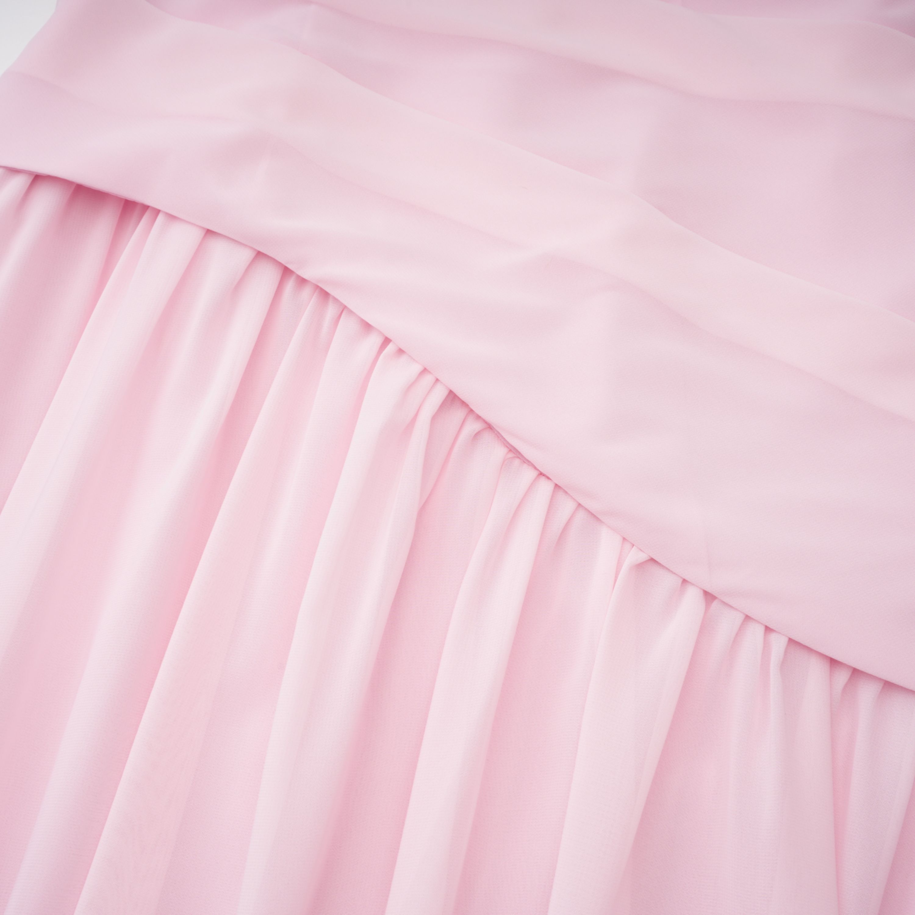 فستان طويل من الشيفون بدون أكمام بلون وردي روماني