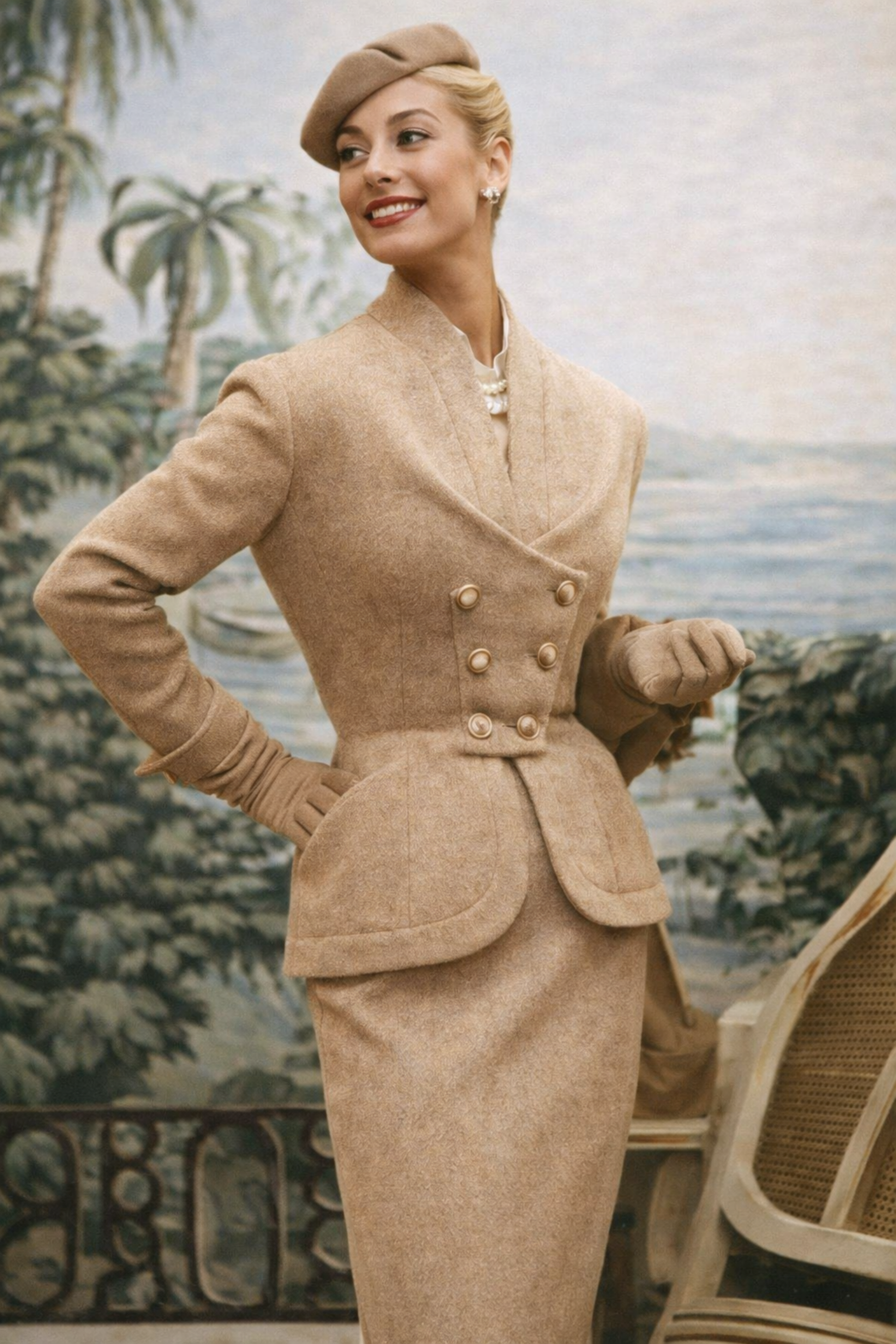 طقم جاكيت و تنورة مزدوجة الصدر من Gracie Grey