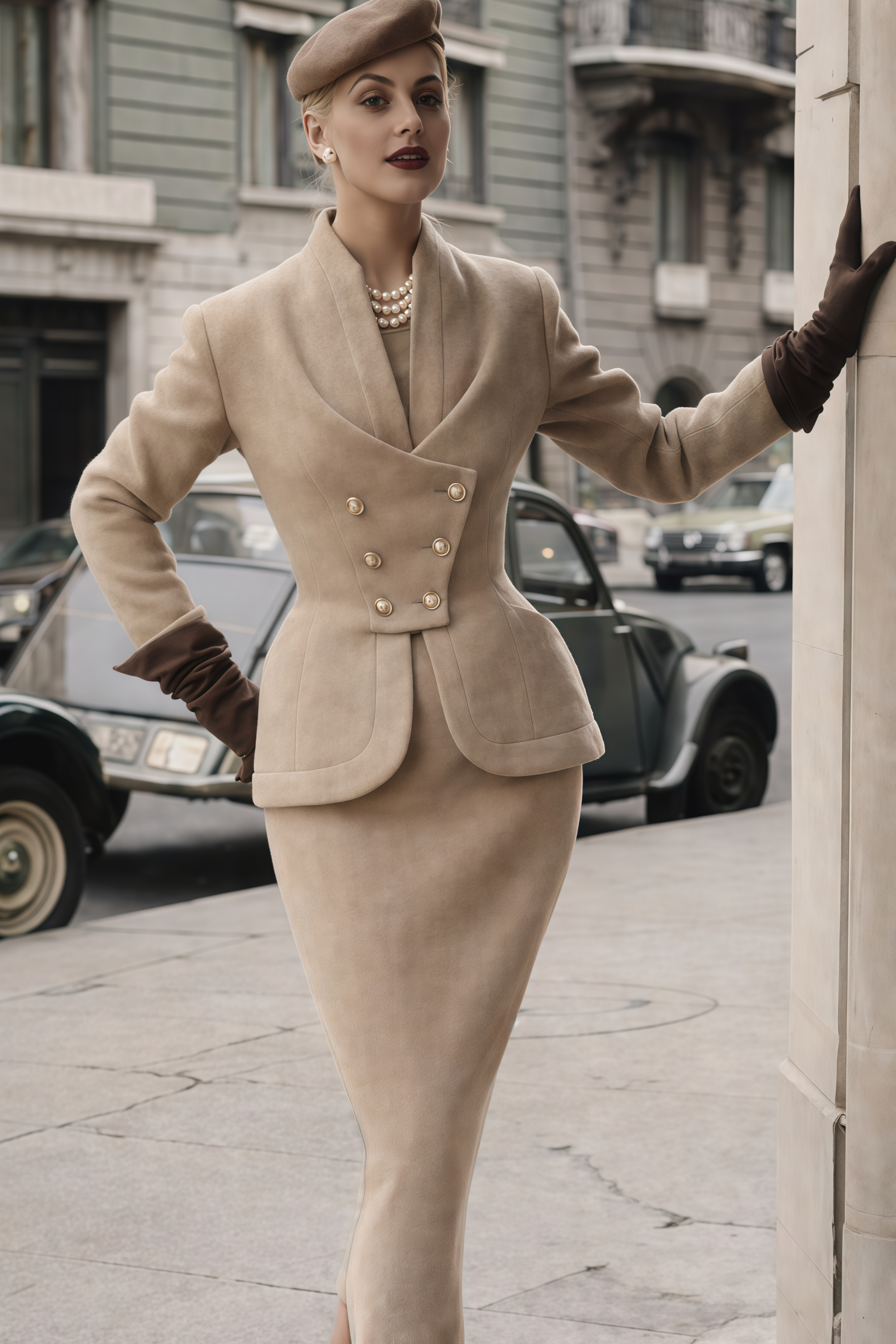 طقم جاكيت و تنورة مزدوجة الصدر من Gracie Grey