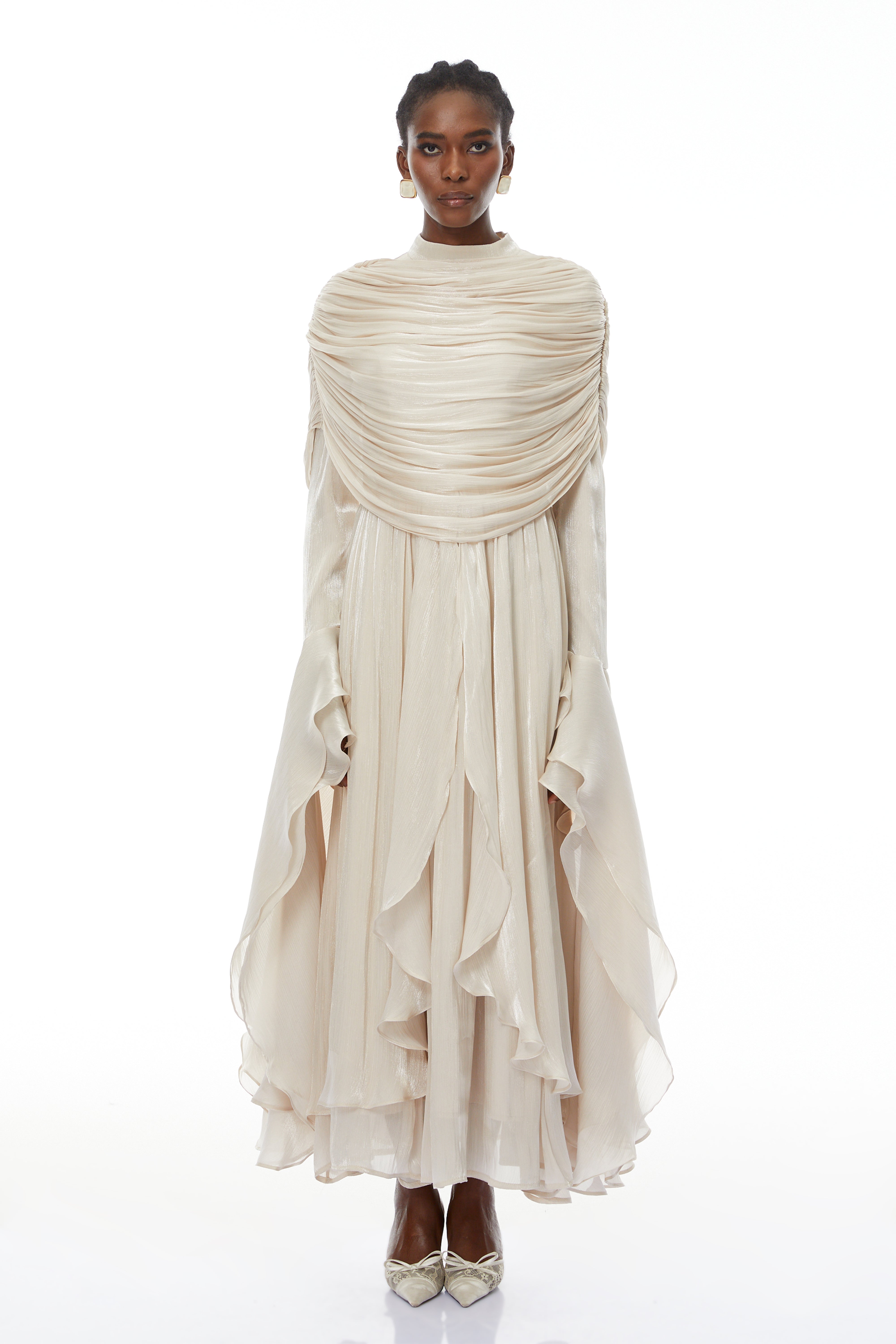 فستان ماكسي مكشكش