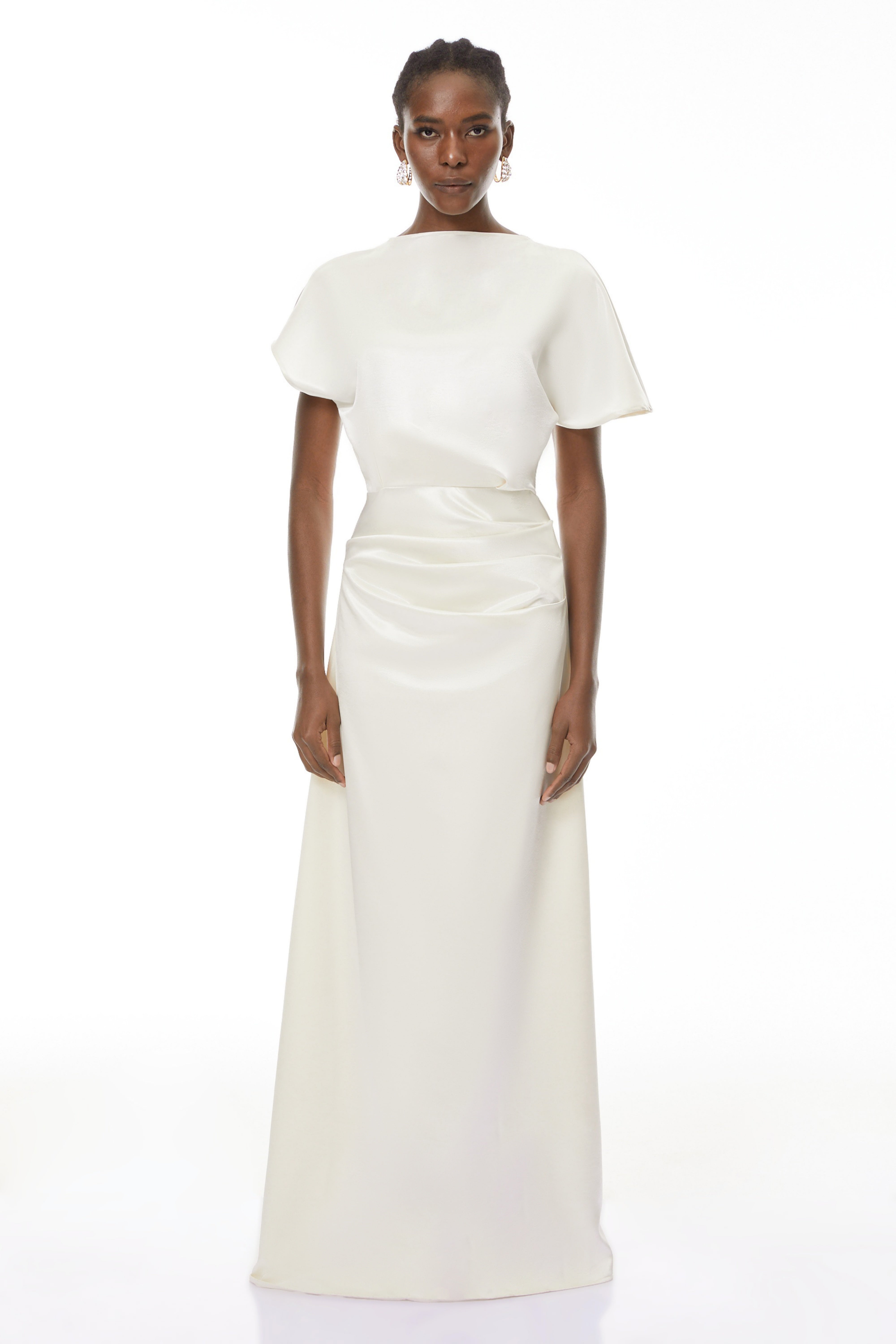 فستان طويل غير متماثل لامع من Zuzanna White