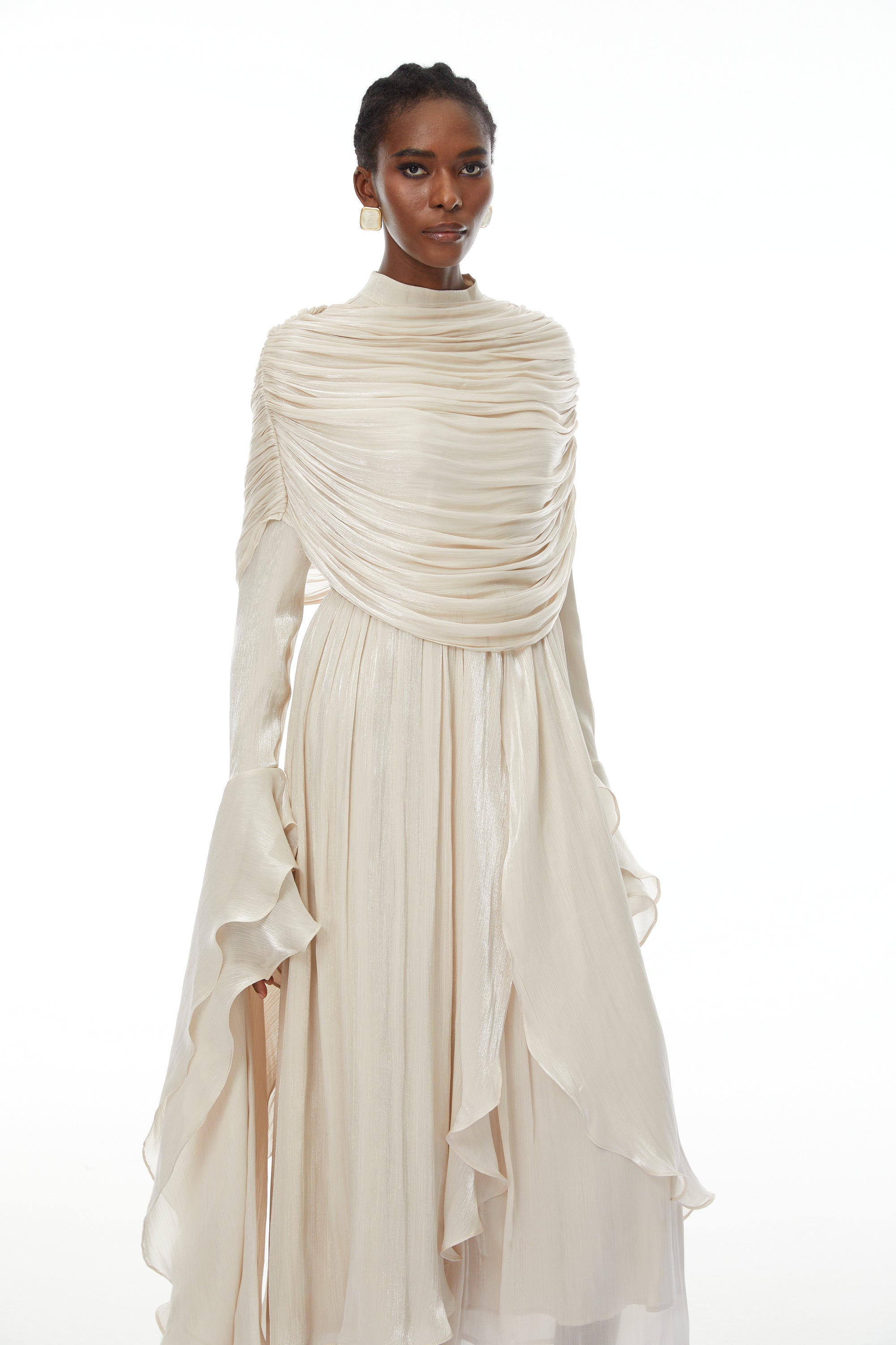 فستان ماكسي مكشكش