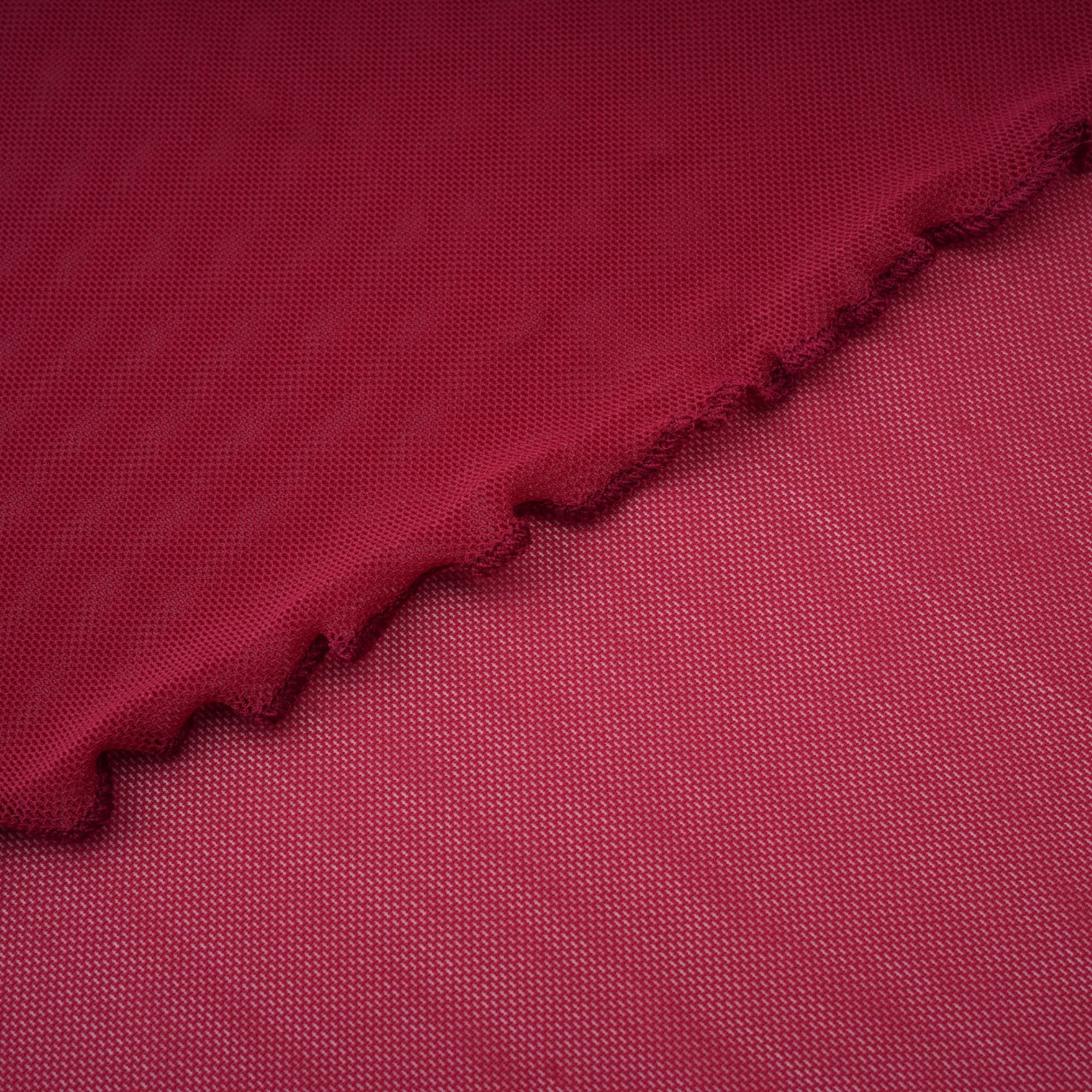 فستان طويل غير متماثل من الشبك المكشكش باللون الأحمر من Sylphe