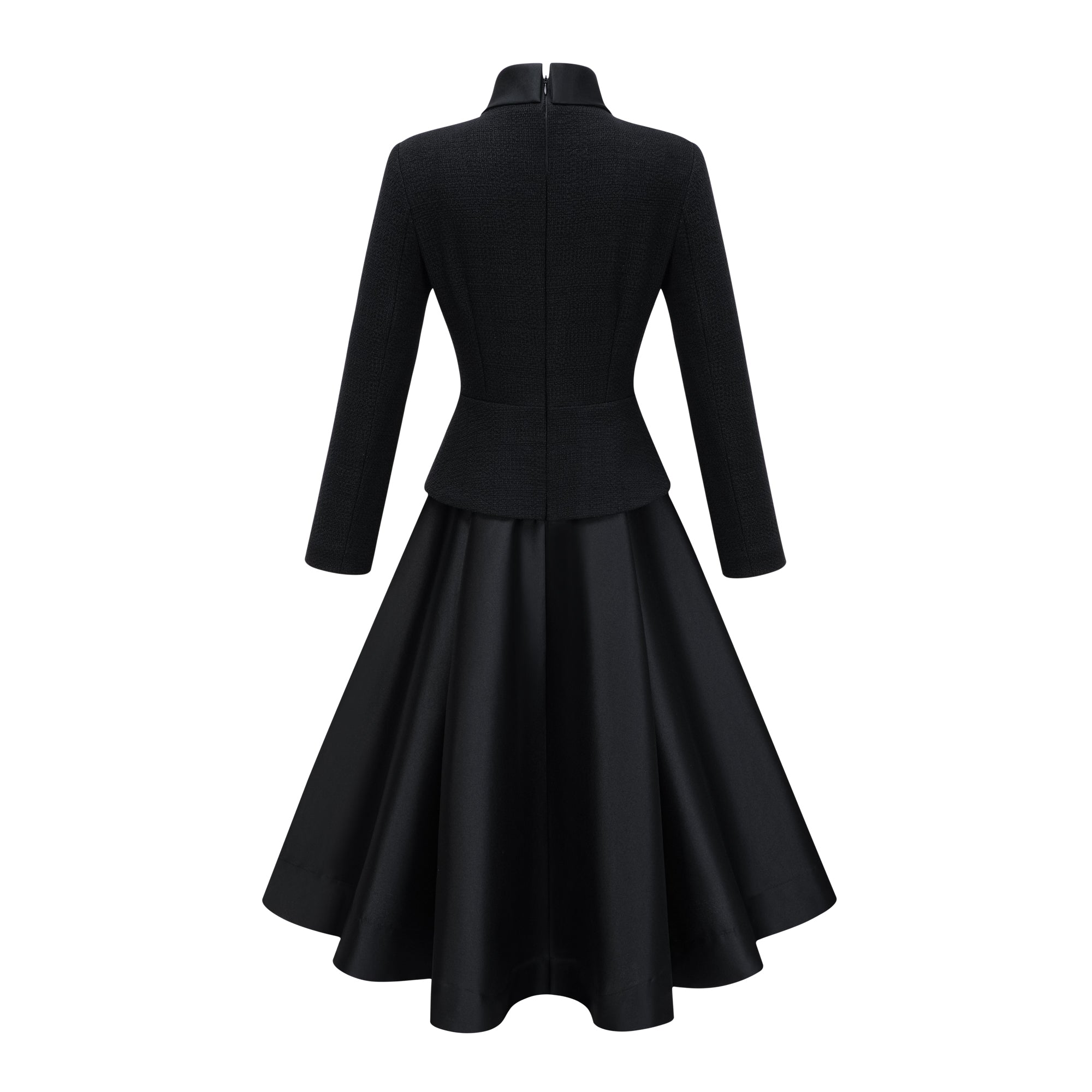 فستان ميدي من التويد برقبة عالية من Lorelei Black