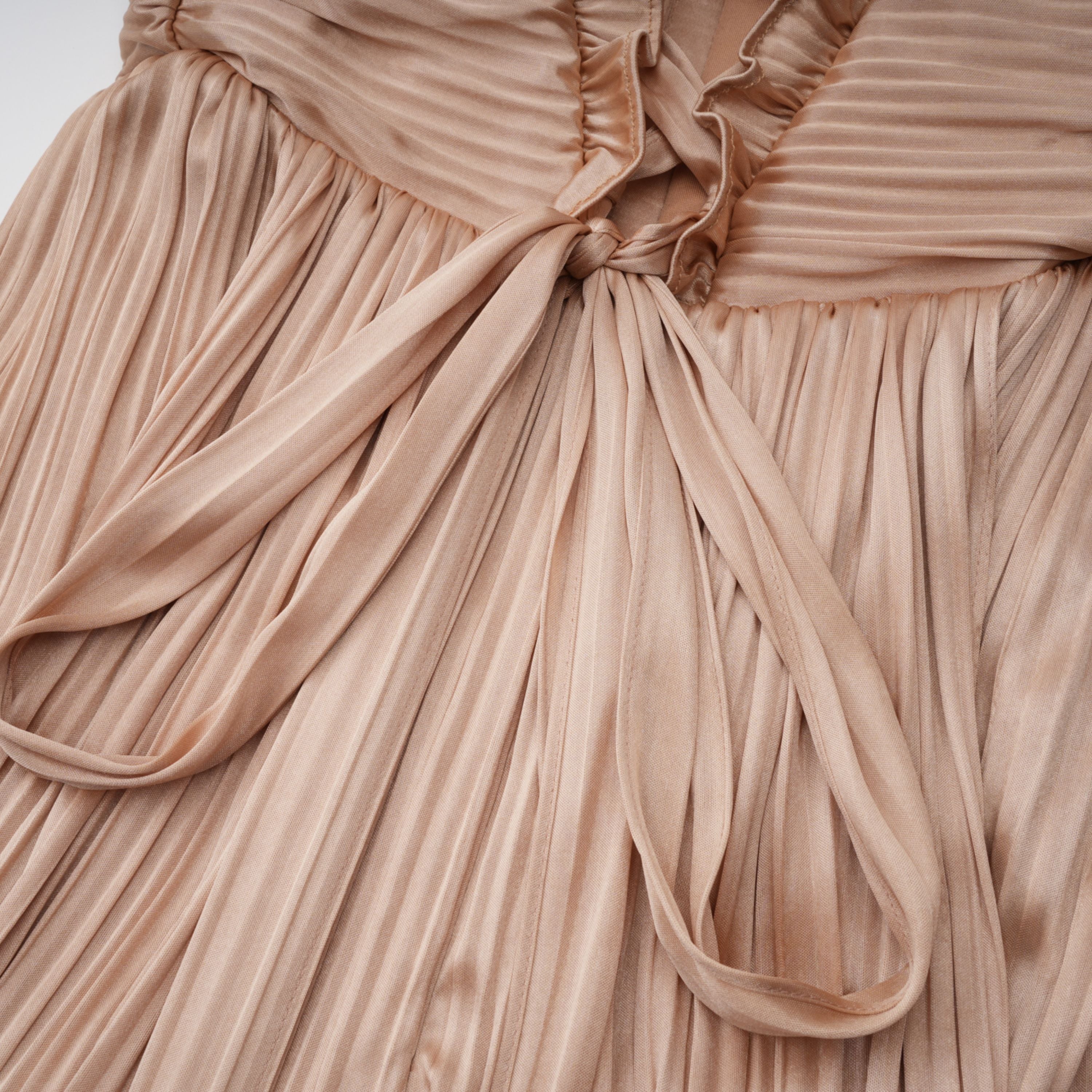 فستان ماكسي كورسيه لامع مطوي من Nicoletta Gold