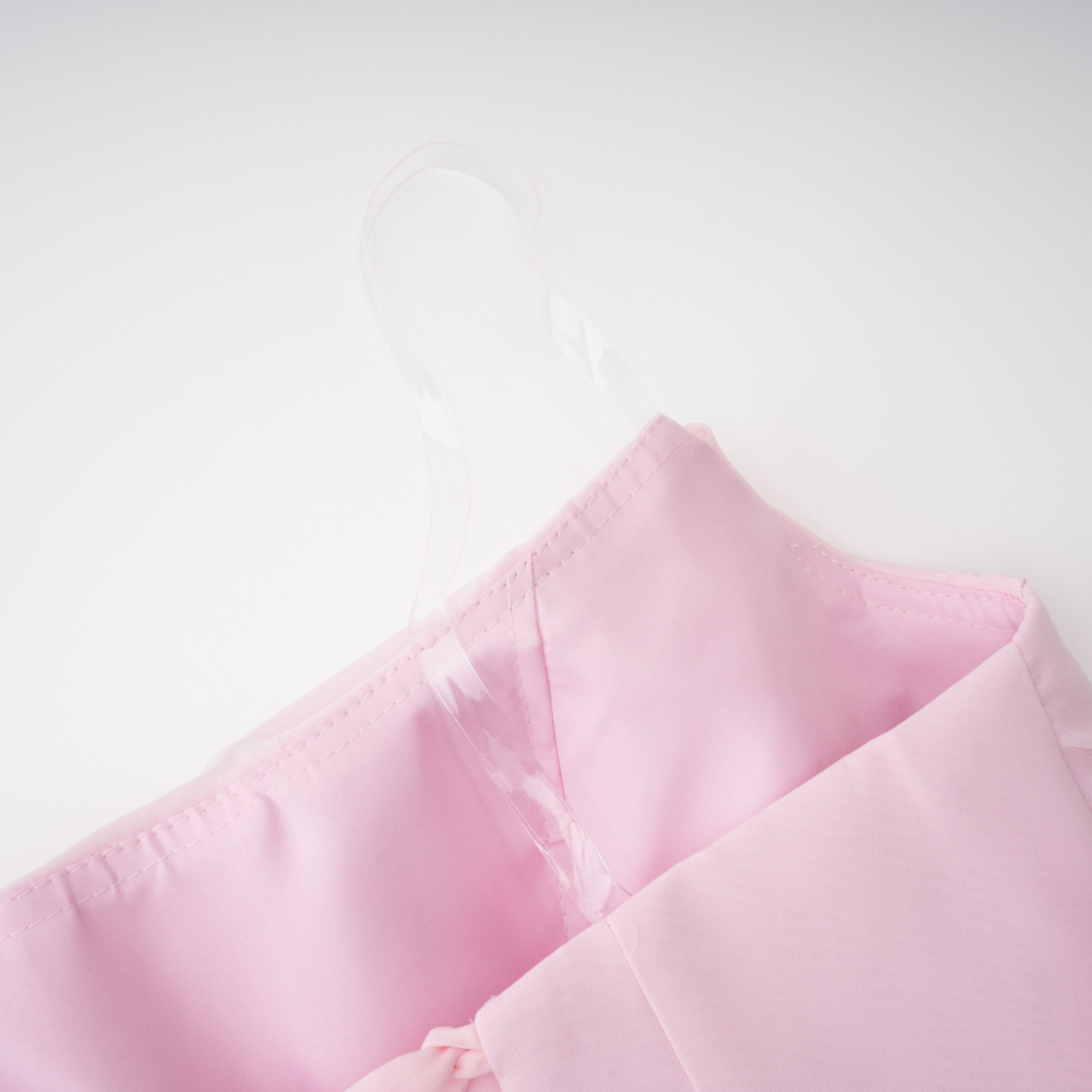 فستان طويل من الشيفون بدون أكمام بلون وردي روماني