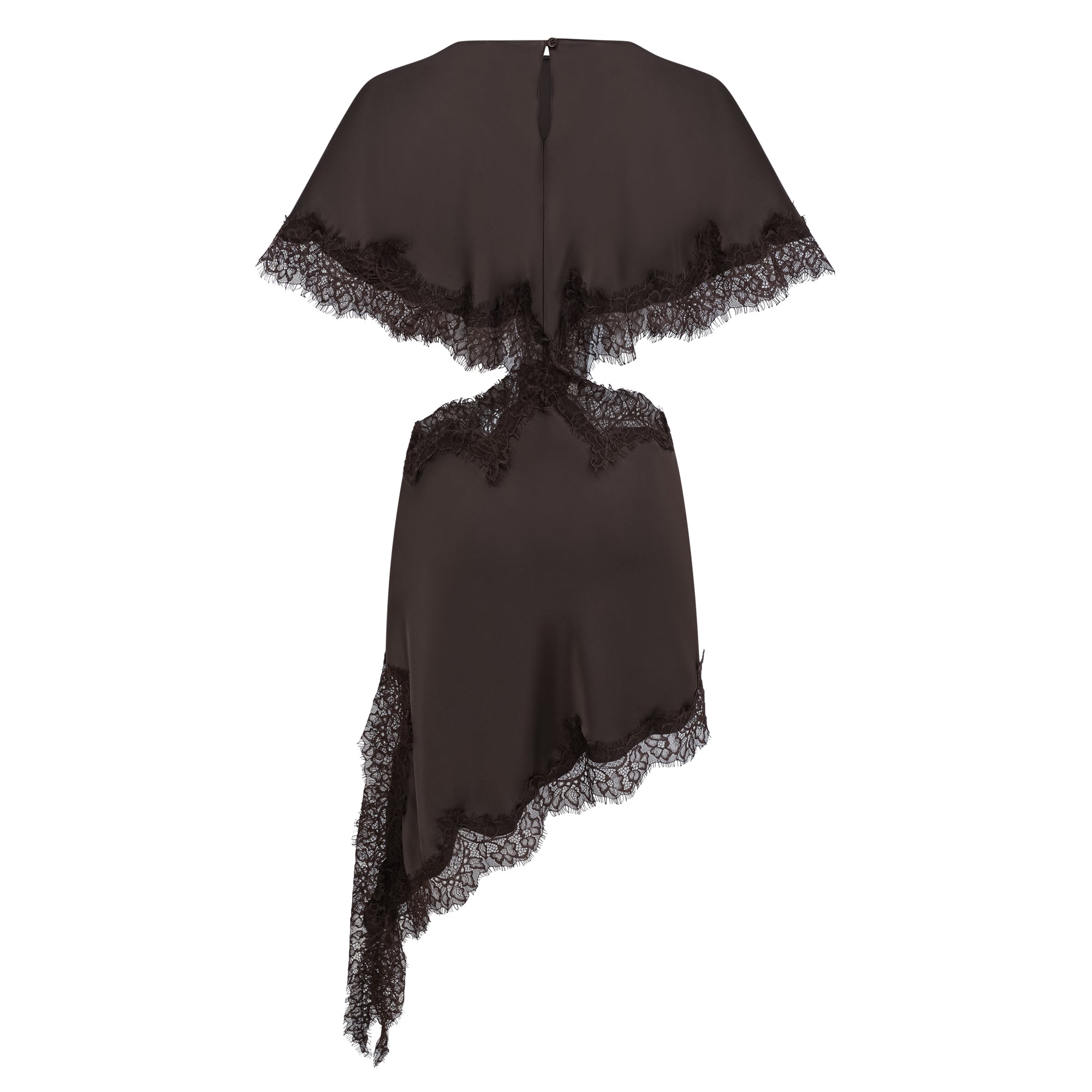 فستان هنريك براون بزخارف من الدانتيل