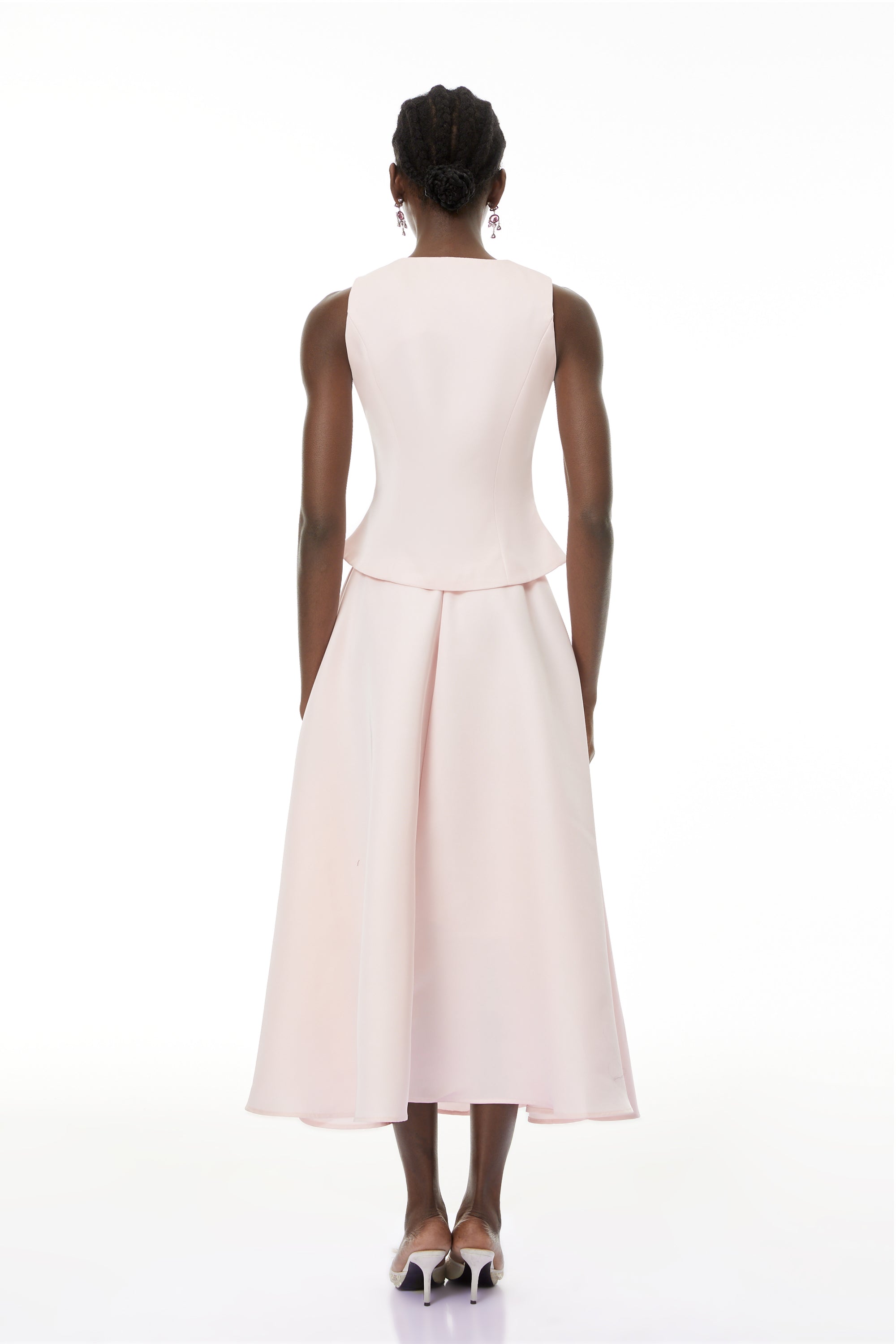 طقم بلوزة وتنورة مزينة باللون الوردي Wilhelmine