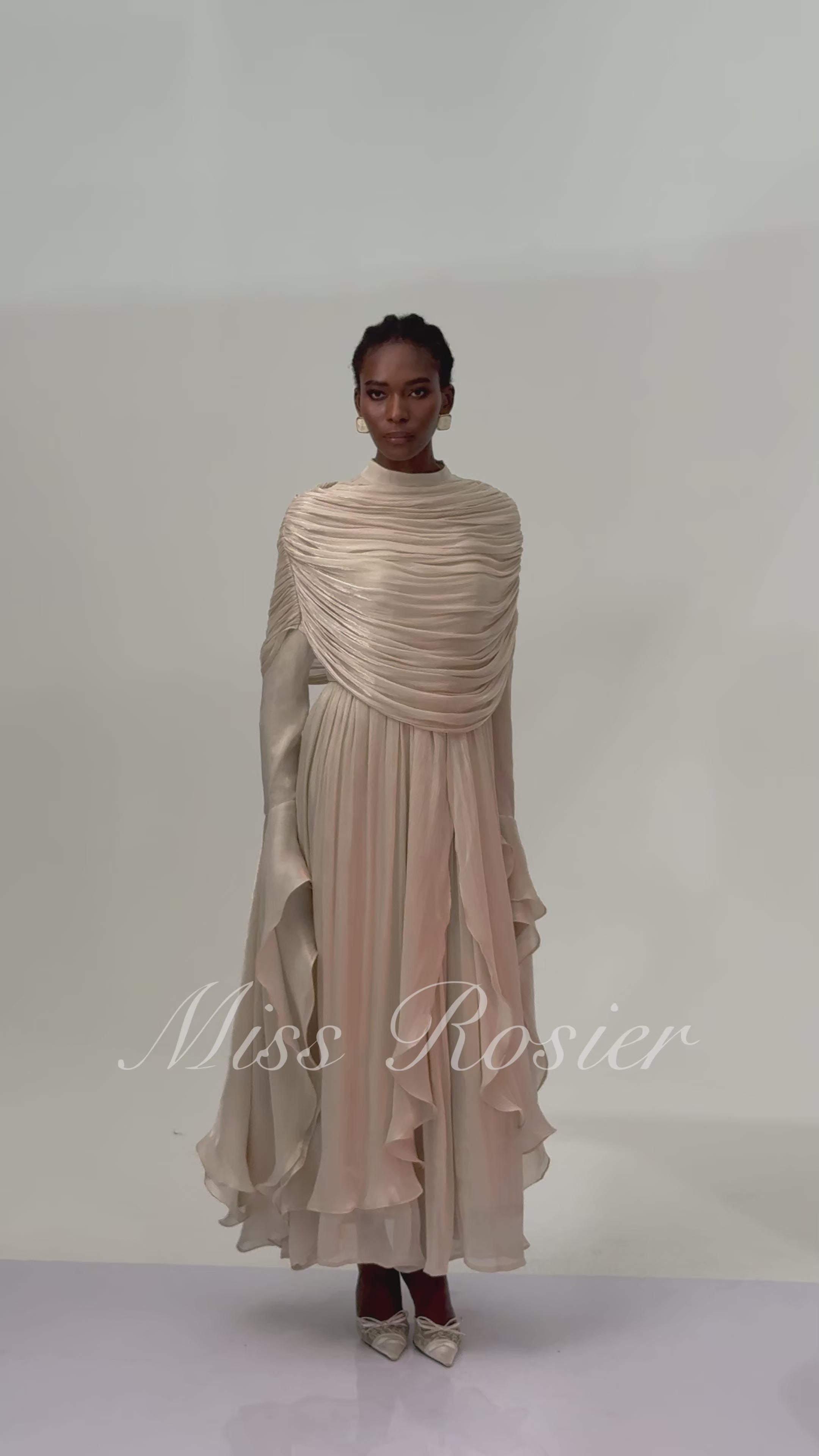 فستان ماكسي مكشكش