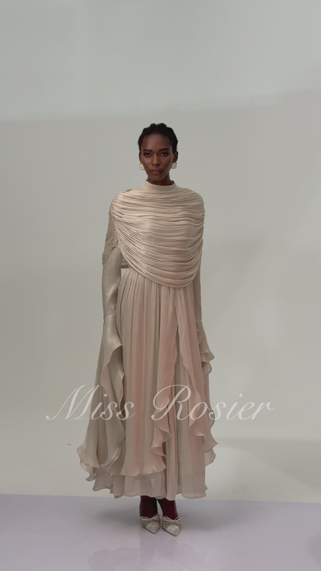 فستان ماكسي مكشكش